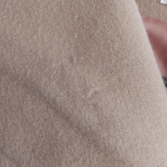 Bill Blass Wool Pea Coat Tan Cream - Picture 5 of 6